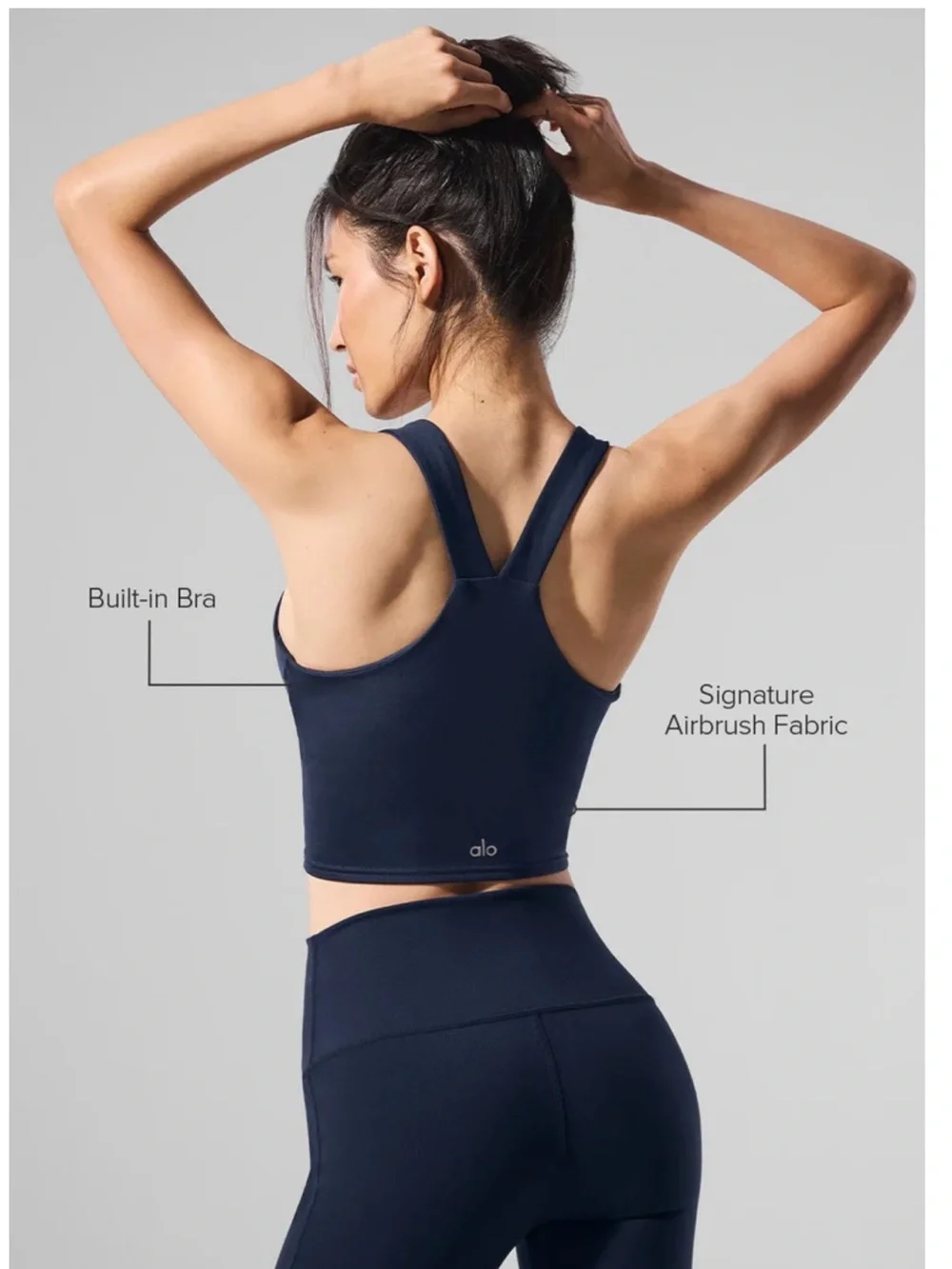 Airbrush Real Bra Tank Alo Navy Blue - Size M